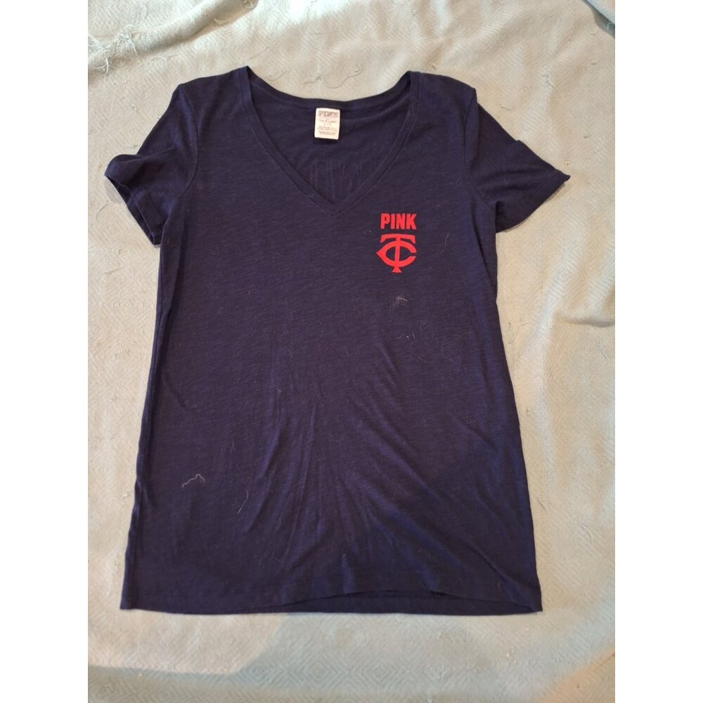 VICTORIA’S SECRET PINK 5th & Ocean MLB MINNESOTA TWINS SHORT SLEEVE SIZE SMALL